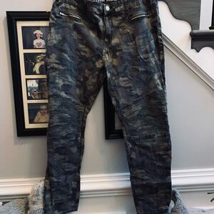 Street Denim Camo Moto Jeans sz 21/22